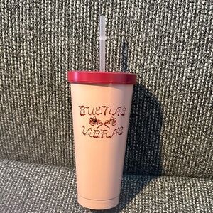 Buenas Vibras Insulated Stainless Steel Tumbler with Straw - 25oz